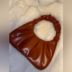 JW PEI Gabbi Ruched Scrunchie Handbag Brown Nutella
